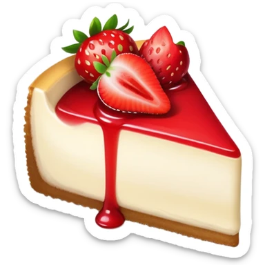 slice of cheesecake with strawberry topping sticker