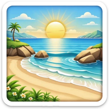 playa paisaje sin que sea un cuadro  sticker