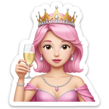 pink strong princess prosecco sticker