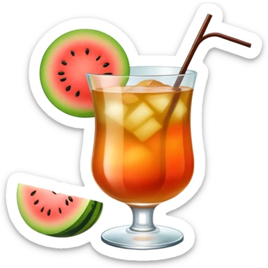 melón carajillo cocktail with coffee, liquor, and fresh melon sticker