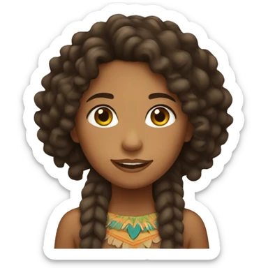 A brown kalinago girl with curly hair  sticker