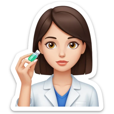 Beautiful fit brunette girl taking pills  sticker