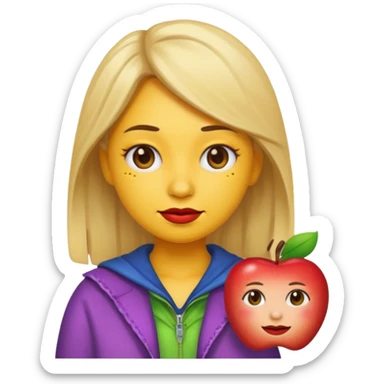 girl emoji , apple style , ugly outfit sticker