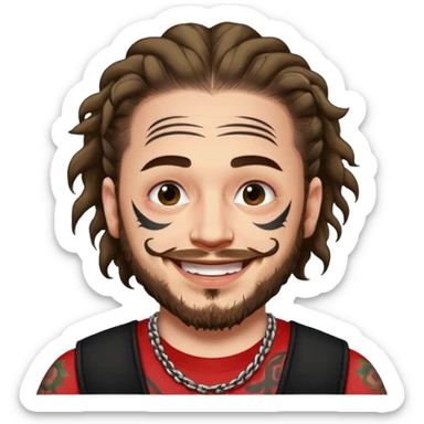 post malone absurdly amount of face tattoos sticker
