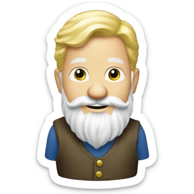 garden gnome with blonde hair and gotee sticker