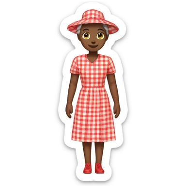 cherry red gingham dress sticker