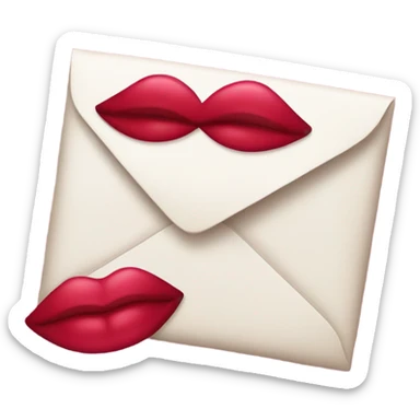 Pink love letter with a lipstick kiss  sticker