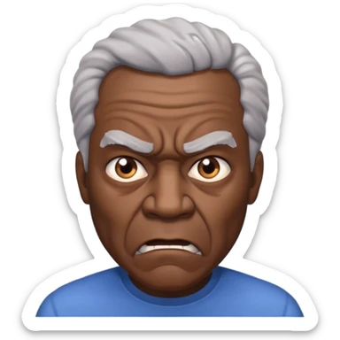 Older black angry  vulture looking to front sticker