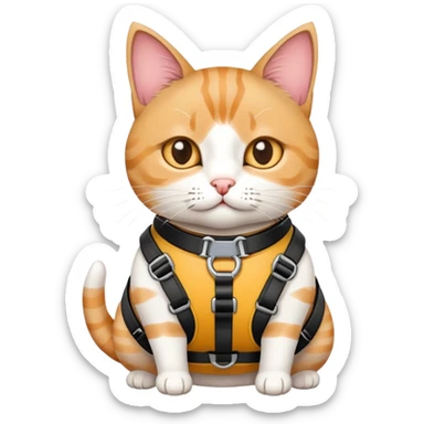 Cat with a chest harness sticker