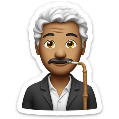 man with hookah sticker