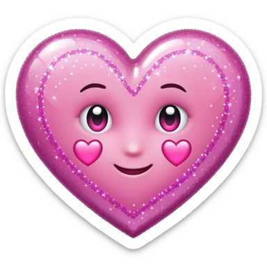 Shimmery glitter heart emoji sticker