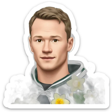 Jonathan Toews as rainbow seal with daffodils and roses sticker