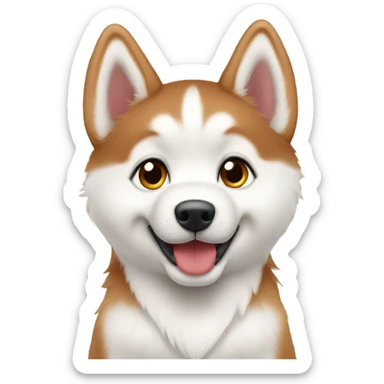 Red Siberian husky puppy sitting sticker