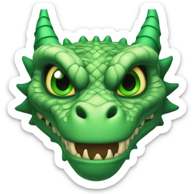 dragon , gold scales, green eyes, slander head  sticker
