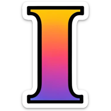 Colorful Gradient Alphabetical Letter “F” sticker