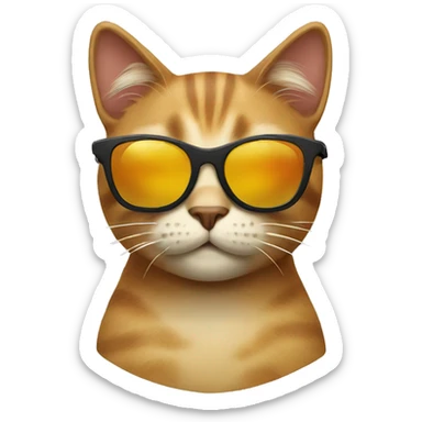 Cat with sunglasses sticker