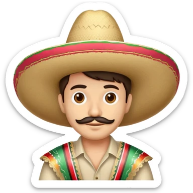 Mexican sombrero wide brim super party har sticker