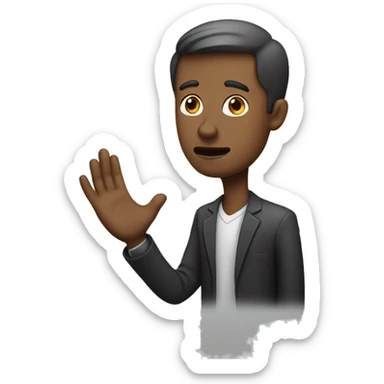 questioning white man with hand gesturing  sticker