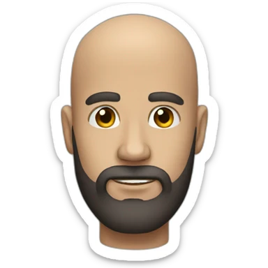 Bald man with a beard dark sticker