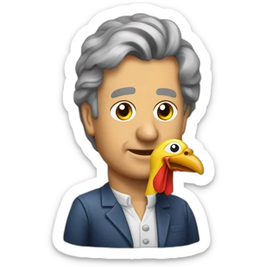 Jean Lassalle mangeant un poulet sticker