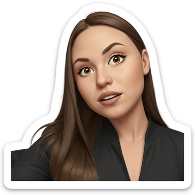 brown haired girl portrait sticker