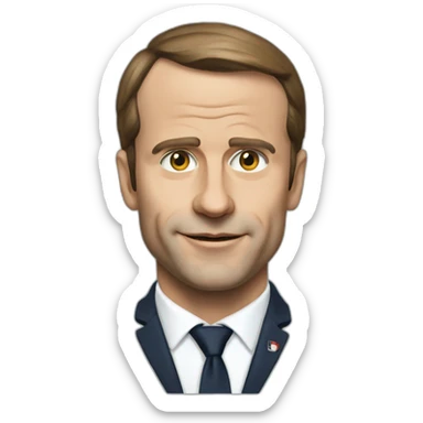 Macron avec tête de chien sticker