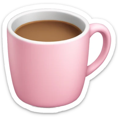 pastel pink coffee cup sticker