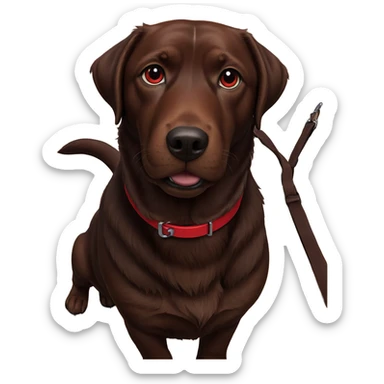 realistic dog with red collar sticker