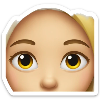 Girl with 3 eyelashes on each eye sticker