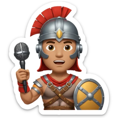 gladiator singing with micro sticker