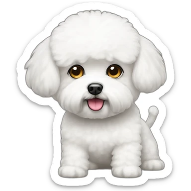 one eyed bichon frise sticker