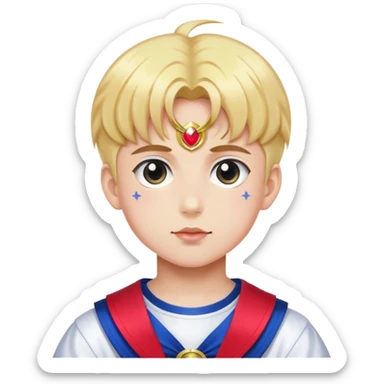 Young boy dressed like sailor moon sticker