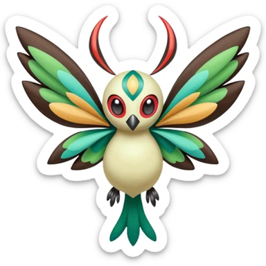 Meloetta-Xatu-Sigilyph-Pokémon-Fakémon-hybrid-fusion-creature sticker