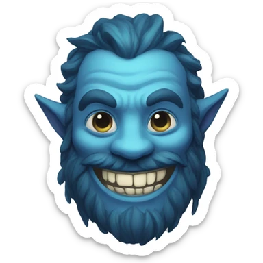 Spectral giant firbolg blue smiling sticker