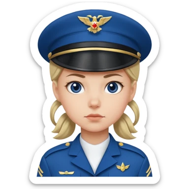 blue uniformed girl soldier sticker