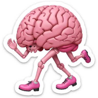 brain with legs sticker
