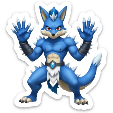 WereGarurumon-Lucario-fusion (full body) sticker