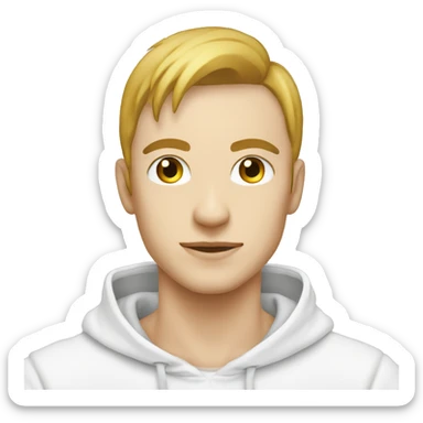 Plain White color pullover hoodie no person sticker