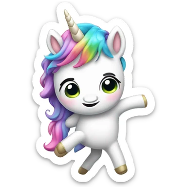 cute Unicorn dabbing gren sticker