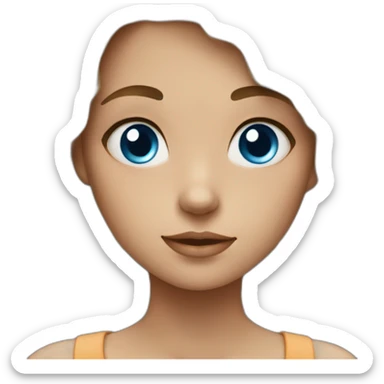 girl with blue eyes ans hair brown sticker