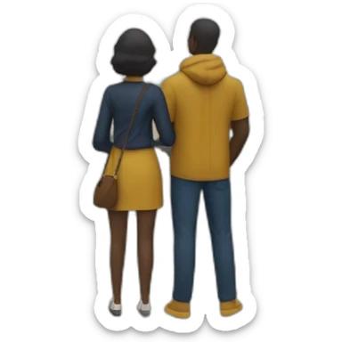 Couple qui s’embrasse devant la statue de la liberté  sticker