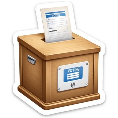 ballot box with voting slip being inserted sticker