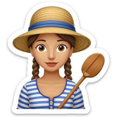 venice gondolier woman sticker