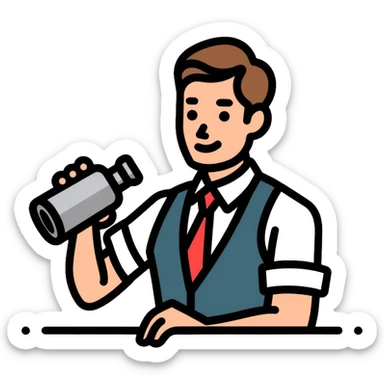 bartender using cocktail shaker sticker