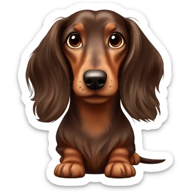 Long haired dachshund with chocolate brown and cream hair sticker