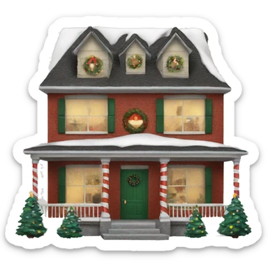 Realistic Christmas house sticker