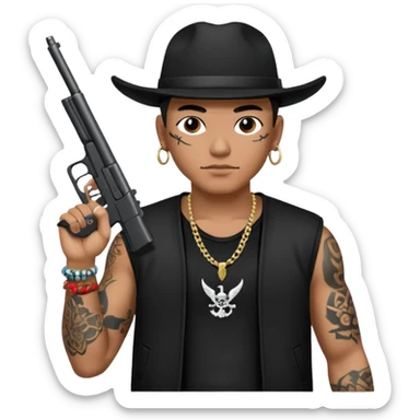 Norteño street gang repping gang signs and guns sticker