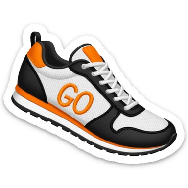 An embroidered patch showing the words "GO ONE MORE" and an orange runner's shoe sticker