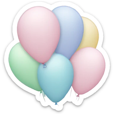 Pale Pastel balloons sticker