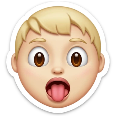 make a face emoji that's cross eyed/ has strabismus and tounge out sticker